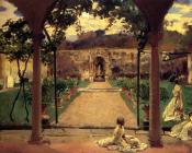 约翰辛格萨金特 - Ladies in a Garden